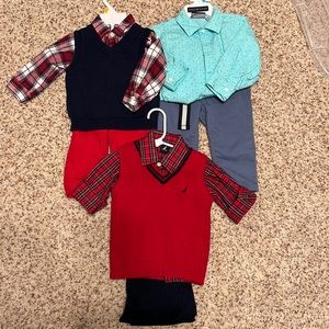 Lot of boys dress sets, Children’s Place and Nautica, size 6-12mo.